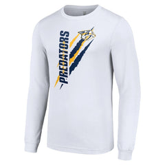 Nashville Predators - Starter Color Scratch Long-Sleeve T-Shirt White