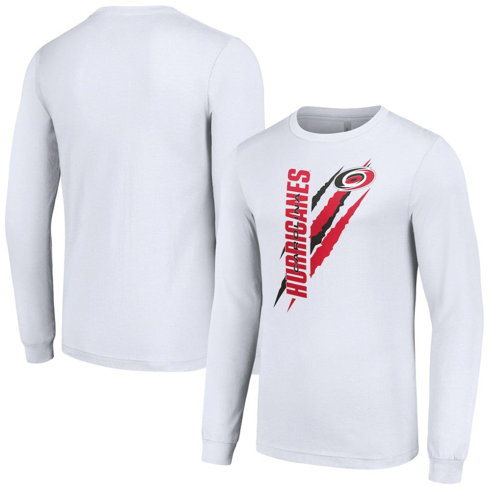 Carolina Hurricanes - Starter Color Scratch Long-Sleeve T-Shirt White
