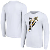 Boston Bruins Starter Color Scratch Long-Sleeve T-Shirt White