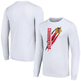 Chicago Blackhawks Starter Color Scratch Long-Sleeve T-Shirt White