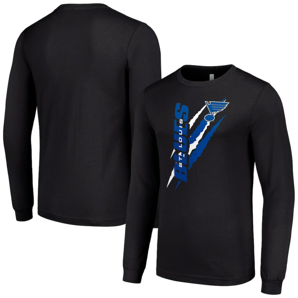 St. Louis Blues - Starter Color Scratch Long-Sleeve T-Shirt Black