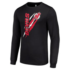 New Jersey Devils - Starter Color Scratch Long-Sleeve T-Shirt Black