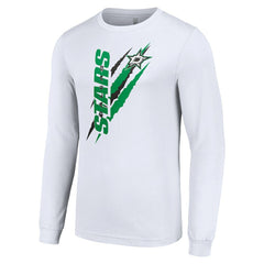 Dallas Stars - Starter Color Scratch Long-Sleeve T-Shirt White