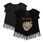 San Francisco Giants Tiny Turnip Girls Youth Butterfly Glove Fringe T-Shirt Clearance