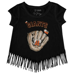 San Francisco Giants Tiny Turnip Girls Youth Butterfly Glove Fringe T-Shirt Clearance