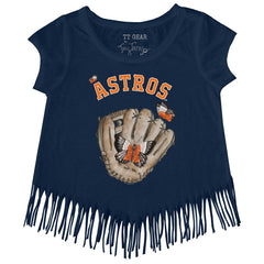Houston Astros Tiny Turnip Girls Youth Butterfly Glove Fringe T-Shirt Near Me