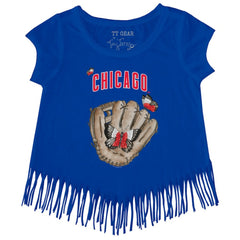 Chicago Cubs Tiny Turnip Girls Youth Butterfly Glove Fringe T-Shirt Near Me