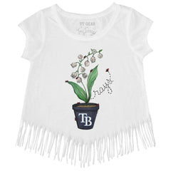 Tampa Bay Rays Tiny Turnip Girls Youth Lilies & Ladybugs Fringe T-Shirt Lifestyle