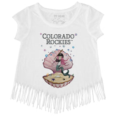 Colorado Rockies Tiny Turnip Girls Youth Mermaid Fringe T-Shirt On Sale