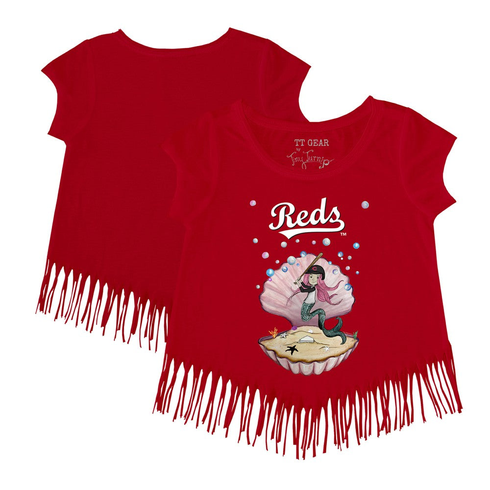 Cincinnati Reds Tiny Turnip Girls Youth Mermaid Fringe T-Shirt Sale