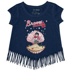 Atlanta Braves Tiny Turnip Girls Youth Mermaid Fringe T-Shirt discount