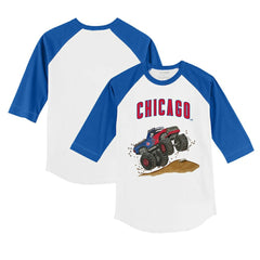 Chicago Cubs Tiny Turnip Youth Monster Truck 3/4-Sleeve Raglan T-Shirt Sale