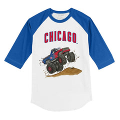 Chicago Cubs Tiny Turnip Youth Monster Truck 3/4-Sleeve Raglan T-Shirt Sale