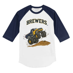 Milwaukee Brewers Tiny Turnip Youth Monster Truck 3/4-Sleeve Raglan T-Shirt On Sale
