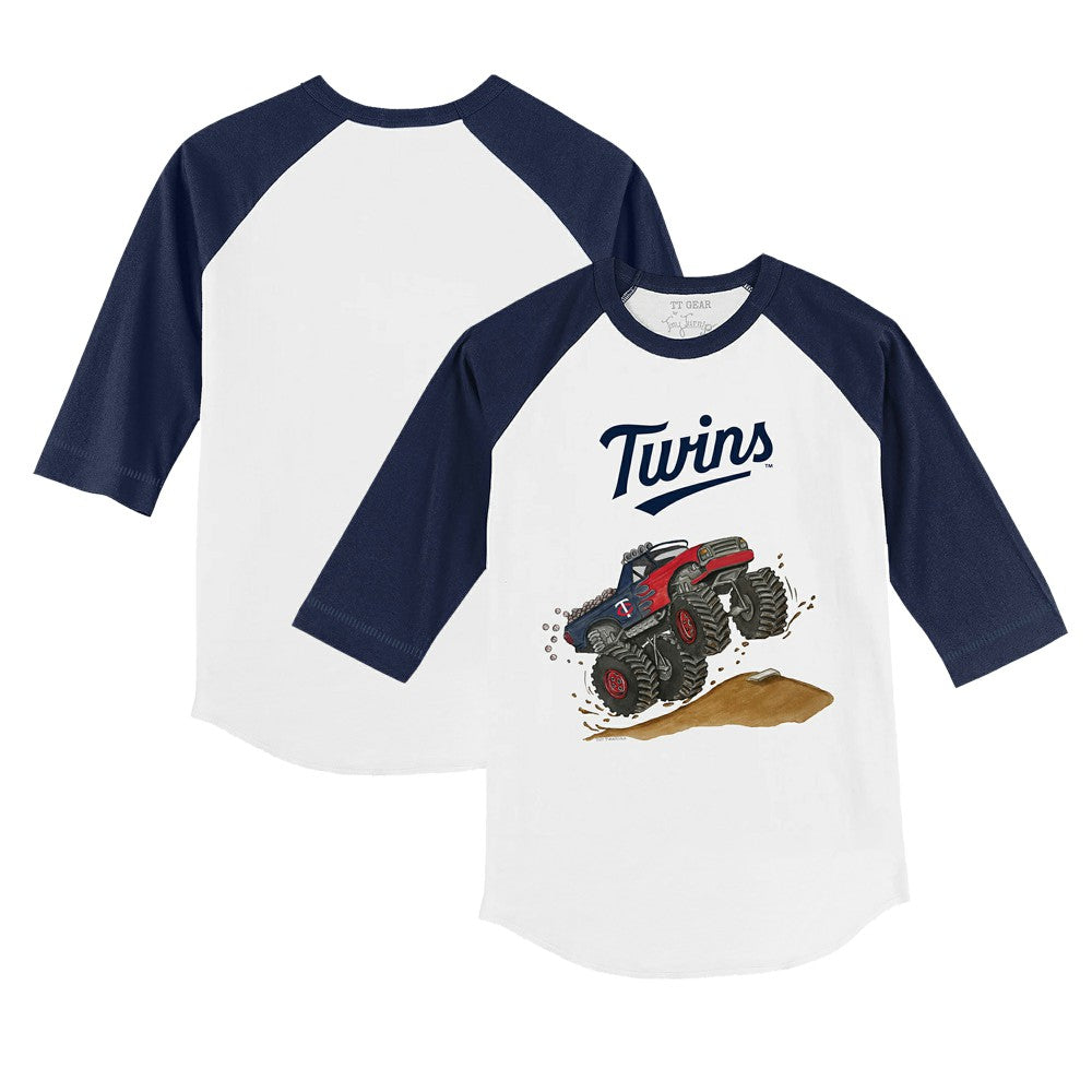 Minnesota Twins Tiny Turnip Youth Monster Truck 3/4-Sleeve Raglan T-Shirt Lifestyle