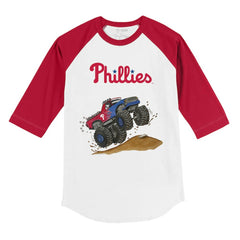 Philadelphia Phillies Tiny Turnip Youth Monster Truck 3/4-Sleeve Raglan T-Shirt Sale