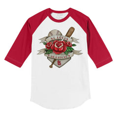St. Louis Cardinals Tiny Turnip Youth Tattoo Rose 3/4-Sleeve Raglan T-Shirt Lifestyle