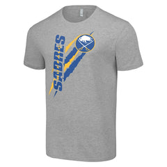 Buffalo Sabres - Starter Color Scratch T-Shirt Heather Gray