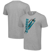 San Jose Sharks - Starter Color Scratch T-Shirt Heather Gray