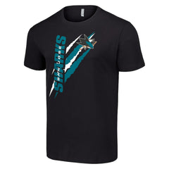 San Jose Sharks - Starter Color Scratch T-Shirt Black