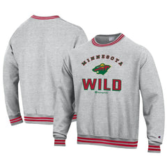 Minnesota Wild - Champion Reverse Weave Yarn Dye Pullover Sweatshirt Heather Gray