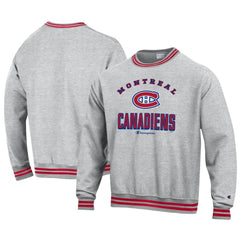 Montreal Canadiens - Champion Reverse Weave Yarn Dye Pullover Sweatshirt Heather Gray
