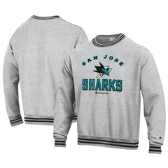 San Jose Sharks - Champion Reverse Weave Yarn Dye Pullover Sweatshirt Heather Gray
