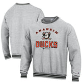 Anaheim Ducks - Champion Reverse Weave Yarn Dye Pullover Sweatshirt Heather Gray