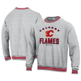 Calgary Flames - Champion Reverse Weave Yarn Dye Pullover Sweatshirt Heather Gray