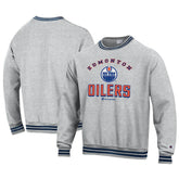 Edmonton Oilers - Champion Reverse Weave Yarn Dye Pullover Sweatshirt Heather Gray