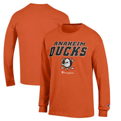 Anaheim Ducks - Champion Long-Sleeve Jersey T-Shirt Orange