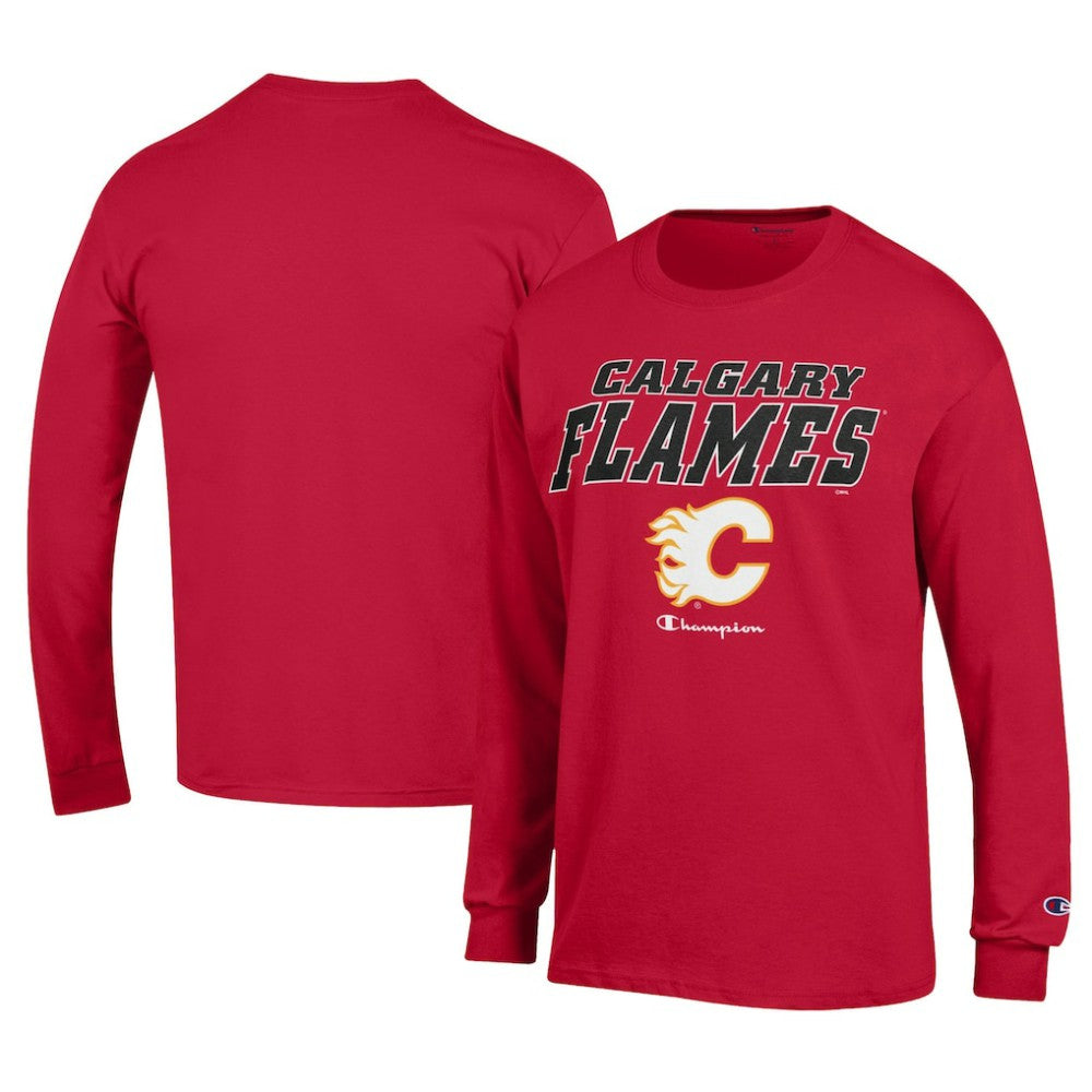 Calgary Flames - Champion Long-Sleeve Jersey T-Shirt Red