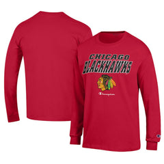 Chicago Blackhawks Champion Long-Sleeve Jersey T-Shirt Red