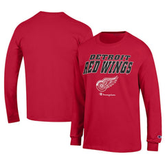 Detroit Red Wings - Champion Long-Sleeve Jersey T-Shirt Red