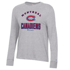 Montreal Canadiens - Champion Women's Core Long Sleeve T-Shirt Heather Gray