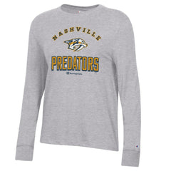 Nashville Predators - Champion Women's Core Long Sleeve T-Shirt Heather Gray