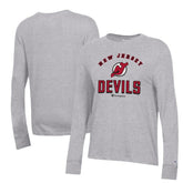 New Jersey Devils - Champion Women's Core Long Sleeve T-Shirt Heather Gray