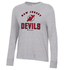 New Jersey Devils - Champion Women's Core Long Sleeve T-Shirt Heather Gray