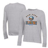 New York Islanders - Champion Women's Core Long Sleeve T-Shirt Heather Gray