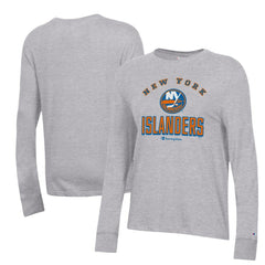 New York Islanders - Champion Women's Core Long Sleeve T-Shirt Heather Gray
