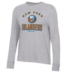 New York Islanders - Champion Women's Core Long Sleeve T-Shirt Heather Gray