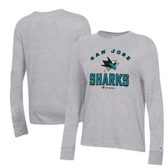 San Jose Sharks - Champion Women's Core Long Sleeve T-Shirt Heather Gray