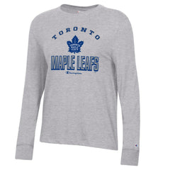 Toronto Maple Leafs - Champion Women's Core Long Sleeve T-Shirt Heather Gray