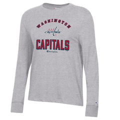 Washington Capitals Champion Women's Core Long Sleeve T-Shirt Heather Gray