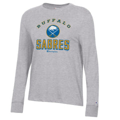 Buffalo Sabres - Champion Women's Core Long Sleeve T-Shirt Heather Gray
