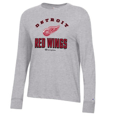 Detroit Red Wings - Champion Women's Core Long Sleeve T-Shirt Heather Gray