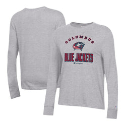 Columbus Blue Jackets - Champion Women's Core Long Sleeve T-Shirt Heather Gray
