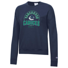 Vancouver Canucks - Champion Women's Powerblend Pullover Sweatshirt Navy