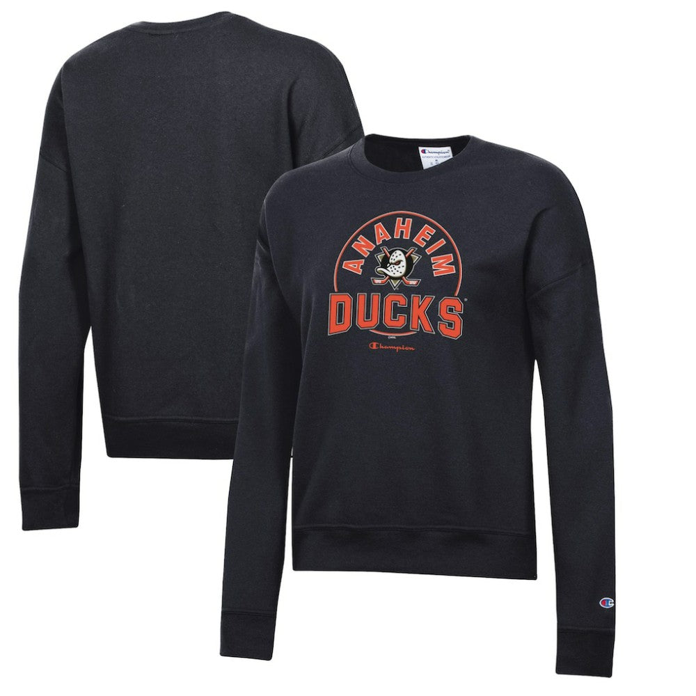 Anaheim Ducks - Champion Women's Powerblend Pullover Sweatshirt Black