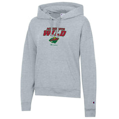 Minnesota Wild - Champion Women's Powerblend Fleece Pullover Hoodie Gray